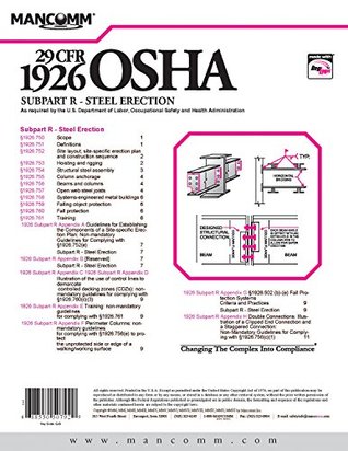 Read Supbart R -- Steel Erection: From OSHA Safety and Health Regulations for Construction Part 1926 (MANCOMM Supplement Book 5) - Mancomm | ePub
