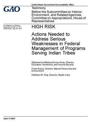 Download High Risk: Actions Needed to Address Serious Weaknesses in Federal Management of Programs Serving Indian Tribes - U.S. Government Accountability Office file in PDF