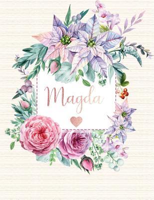 Read online Magda: Personalized Floral Journal with Pink Gold Lettering, Name/Initials 8.5x11, Lined Journal Notebook with 110 Inspirational Quotes - Boss Lady Collection file in ePub